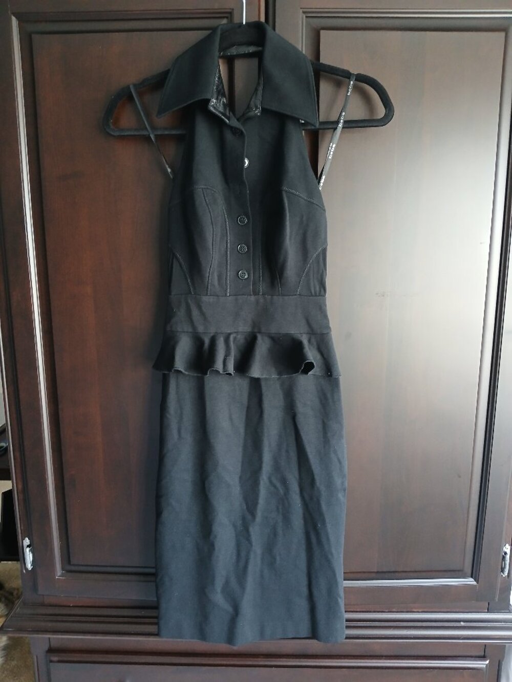 bebe Size 4 Black Halter Dress